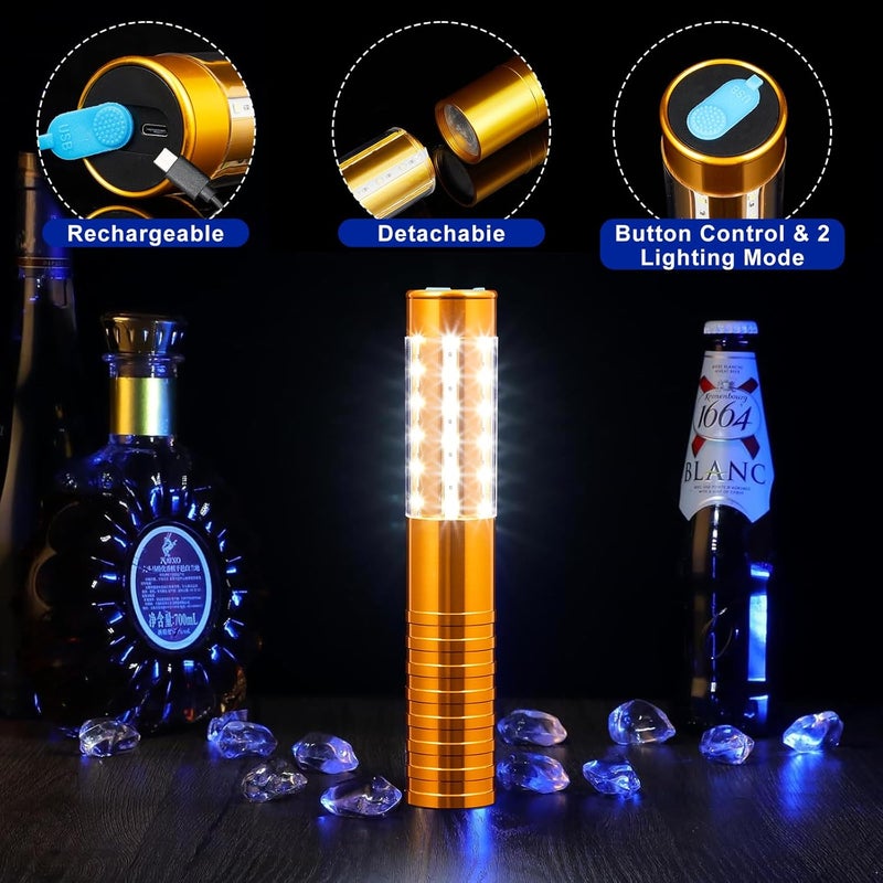 WILON Store Bottle Service Lights Rechargeable Bottle Service Sparklers Reusable Handheld Girl Lights LED Baton Strobe Light for Parties Bar Club Nightclub Birthday Weddings - Upgraded Version - Image 4